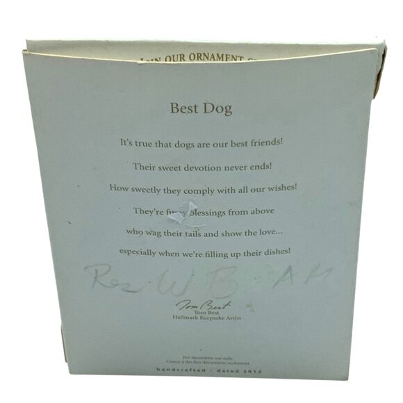 Hallmark Keepsake Best Dog Photo Holder Christmas Ornament Tom Best 3.5" - Picture 3 of 5